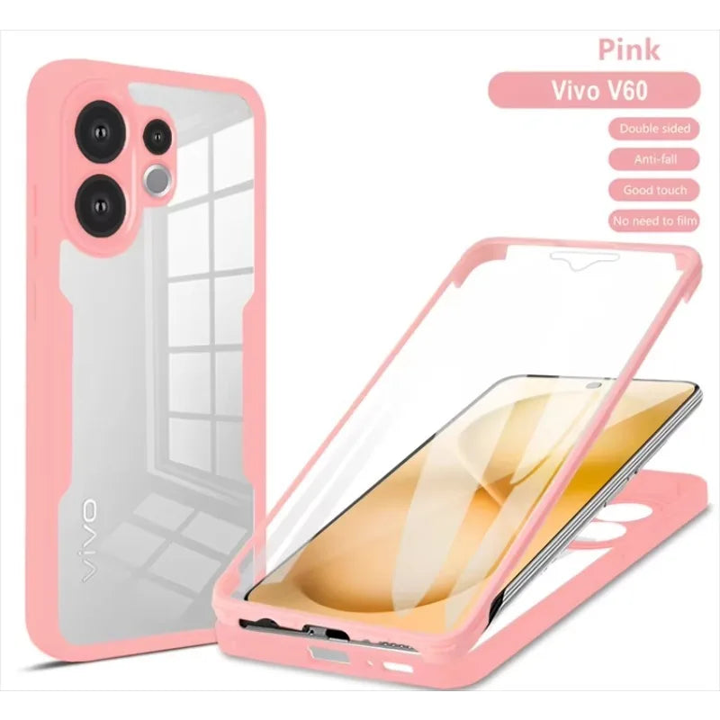 Dual Layer Clear Case For VIVO X300 Pro V60 Lite Y76S Y75 Y55 Y20 Y31 Y04 Y29s U5 Z6 Acrylic+TPU 360 Full Body Shockproof Cover - AliExpress 202192403