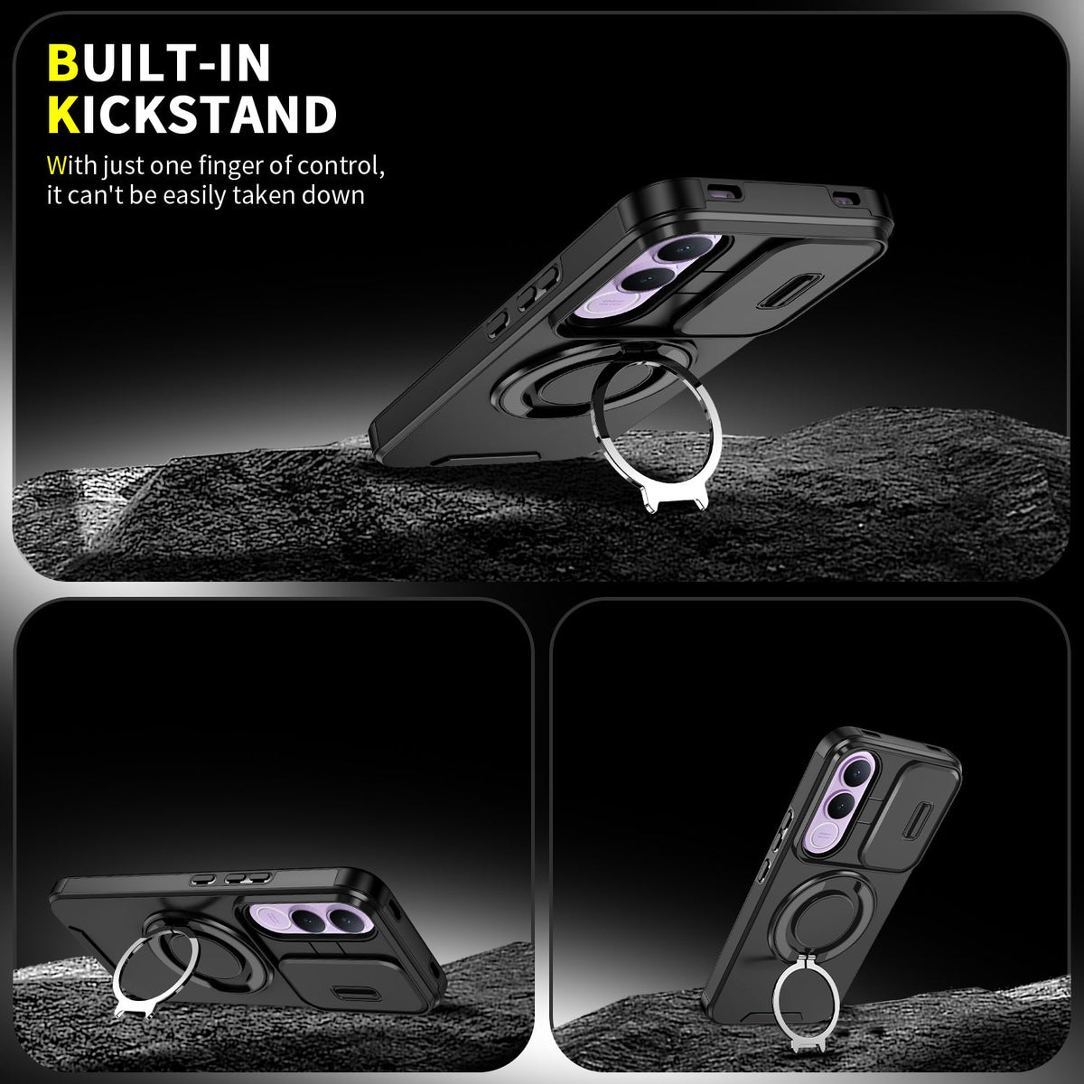 Vivo V70 FE 5G Luxury Magnetic Ring Stand Armor Case