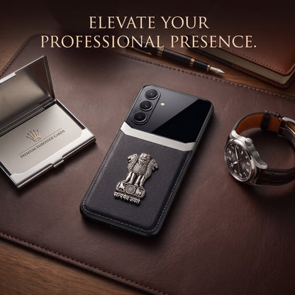 Galaxy A36 5G Satyamev Jayate 3D Metal Leather Back Case