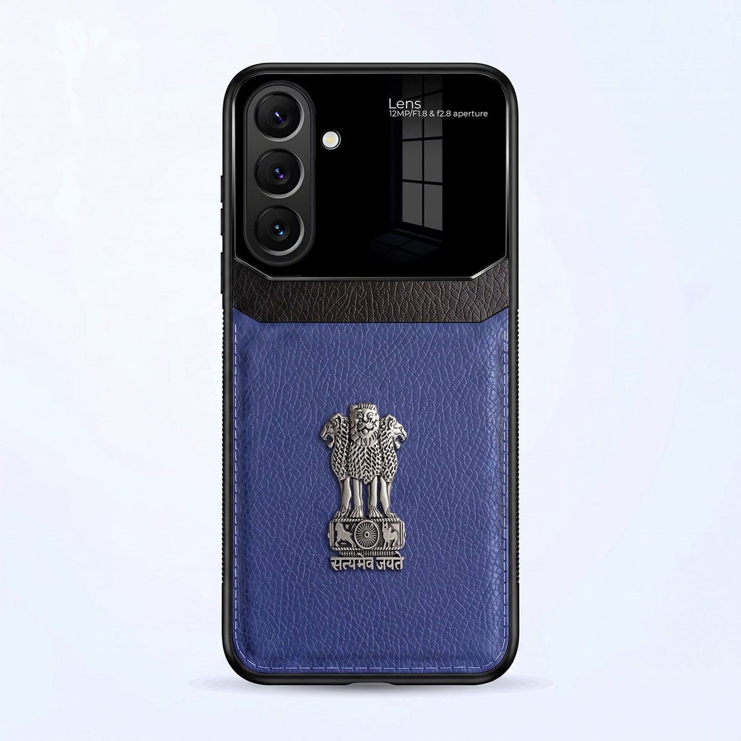 Samsung Galaxy A57 5G Satyamev Jayate 3D Metal Leather Back Case