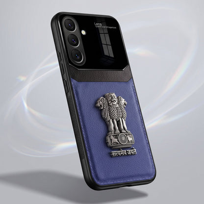 Samsung Galaxy A27 5G Satyamev Jayate 3D Metal Leather Back Case
