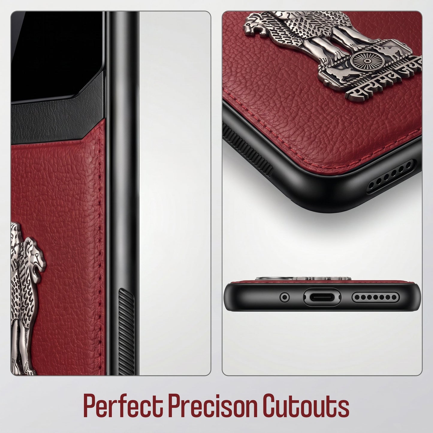 Galaxy A16 5G Satyamev Jayate 3D Metal Leather Back Case