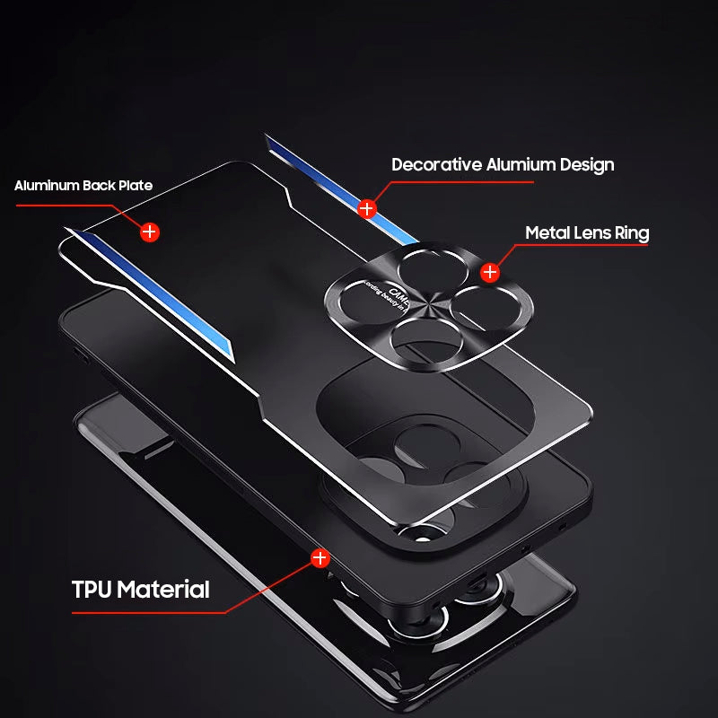 Redmi Note 14 Pro+ 5G Luxury Aluminum Metal Frame Protective Back Case