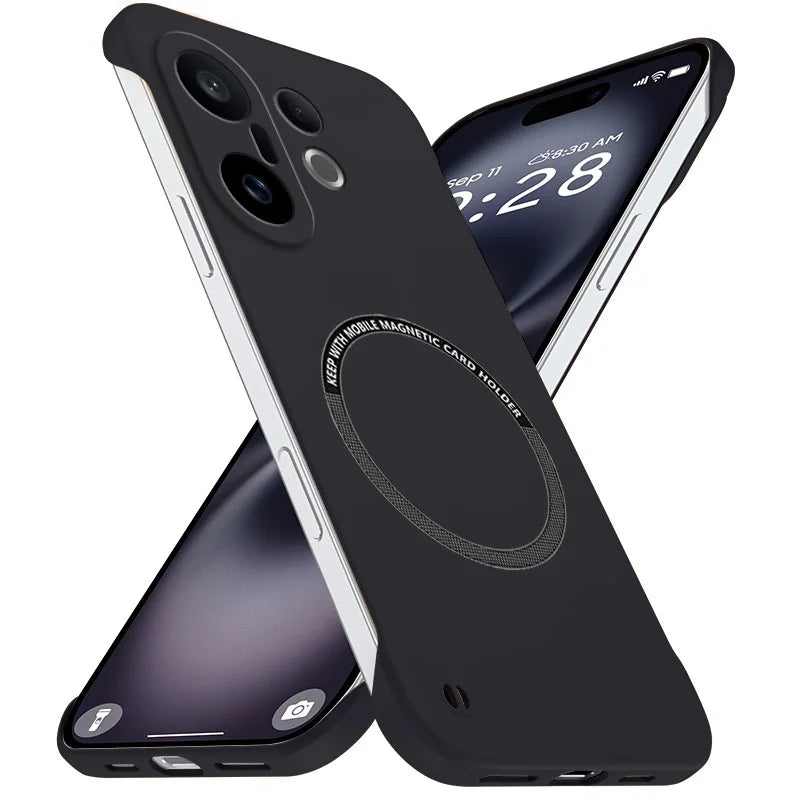VIVO X200 FE 5G Frameless Magnetic Wireless Charging Case — Ultra-Slim Clear MagSafe Compatible Cover