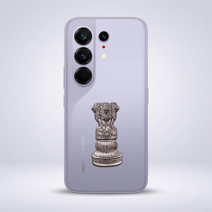 Tecno Camon 50 Ultra 5G Compatible Satyamev Jayate 3D Metal Emblem Sticker