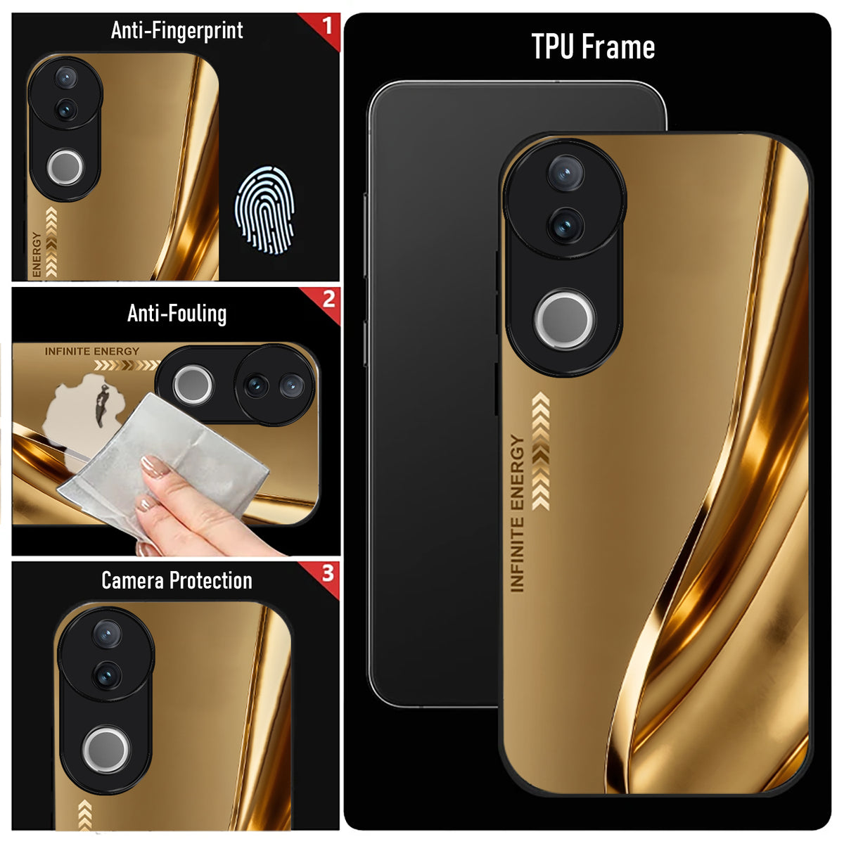 Vivo V50 5G Luxury Infinity Energy Acrylic Glass Back Case