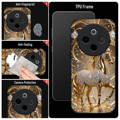 Vivo T4 5G Luxury Horse Texture Acrylic Glass Back Case