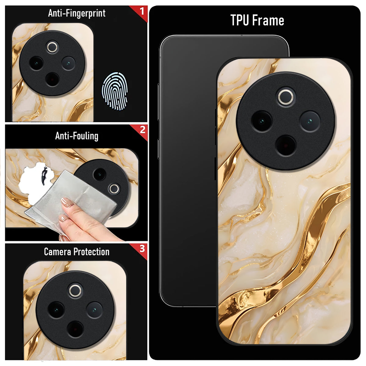 Vivo T4 5G Marvel Texture Acrylic Glass Back Case