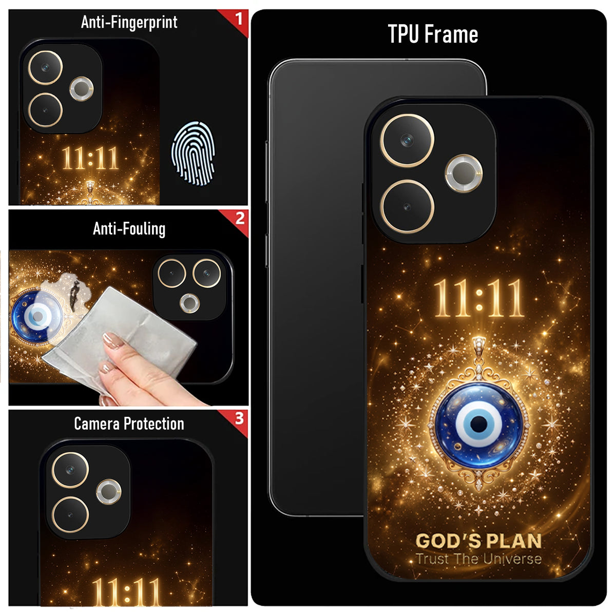 Oppo A5 Pro 5G God’s Plan Evil Eye Acrylic Glass Back Case