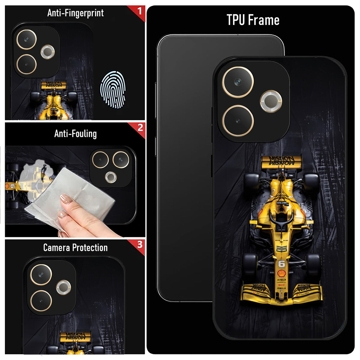 Oppo A5 Pro 5G F1 Racing Car Acrylic Glass Back Case