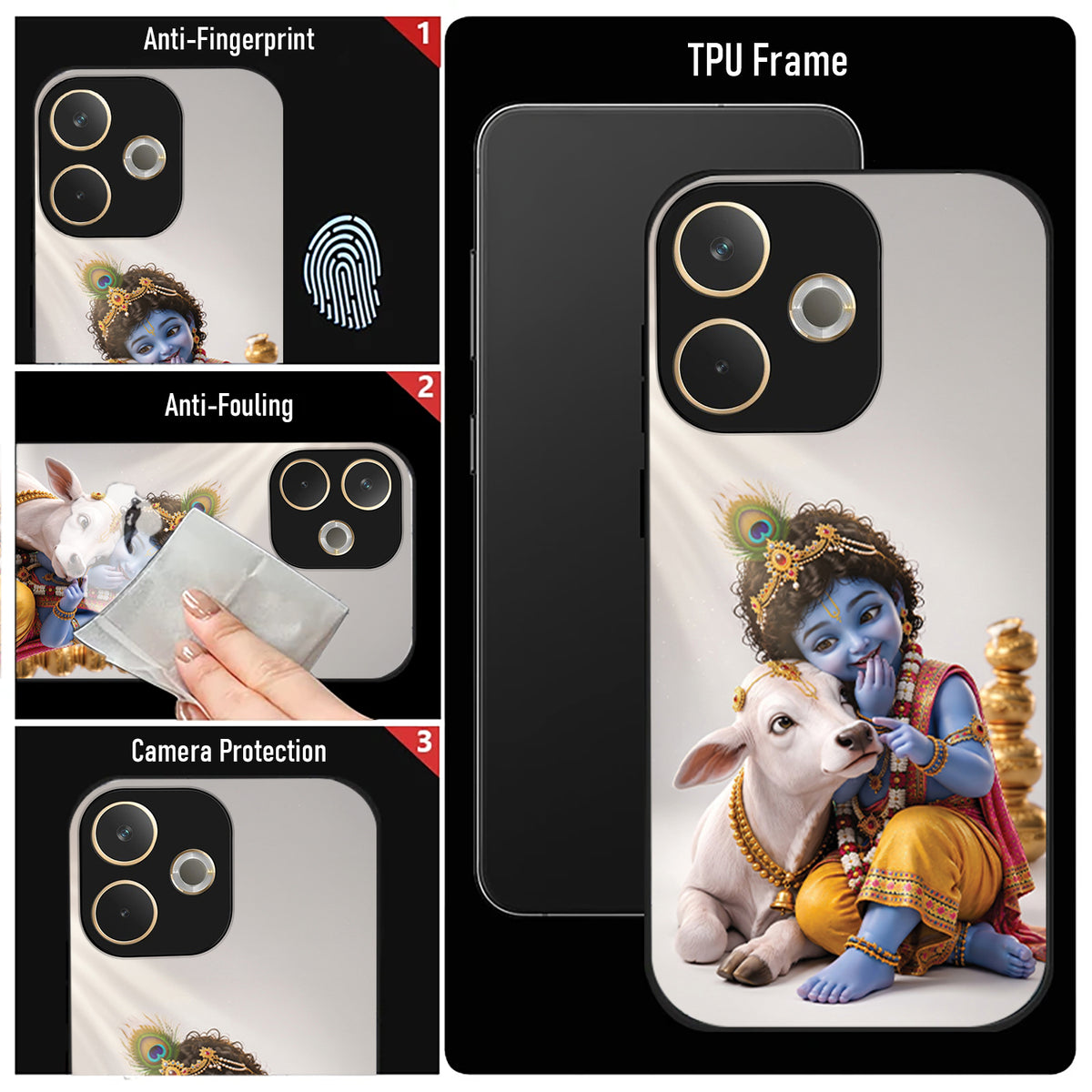 Oppo A5 Pro 5G Bal Krishna Blessings Acrylic Glass Back Case