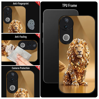 Vivo V50 5G Luxury Lion Acrylic Glass Back Case