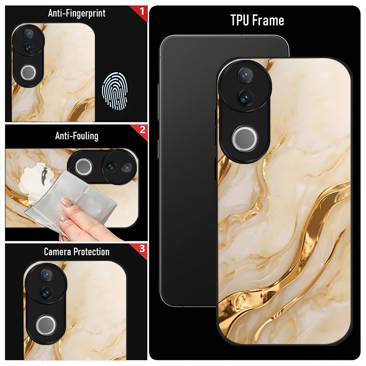 Vivo V50 5G Marvel Texture Acrylic Glass Back Case