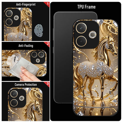 Oppo A5 Pro 5G Luxury Horse Texture Acrylic Glass Back Case