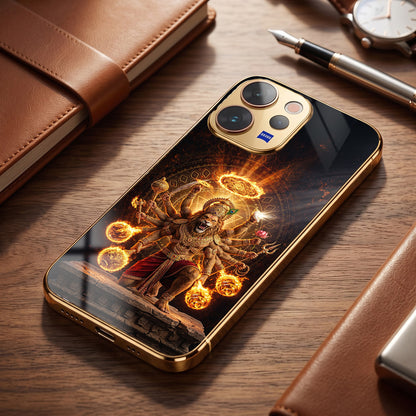 Vivo V70 5G Lord Narasimha Gold Electroplated Glass Phone Back Case