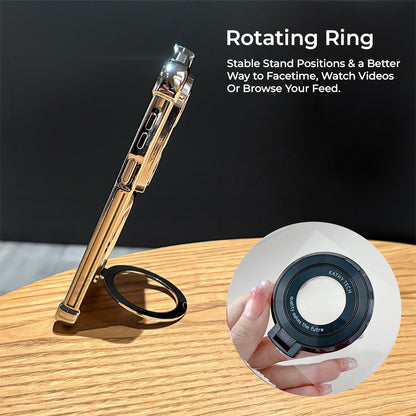 Vivo T5 Pro 5G Original Luxury Magnifier Ring Stand Shockproof Airbags Corner Case
