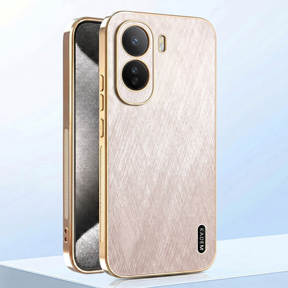 Vivo T5 Pro 5G Premium Electroplated Frame Gold Thread Pattern Soft Case