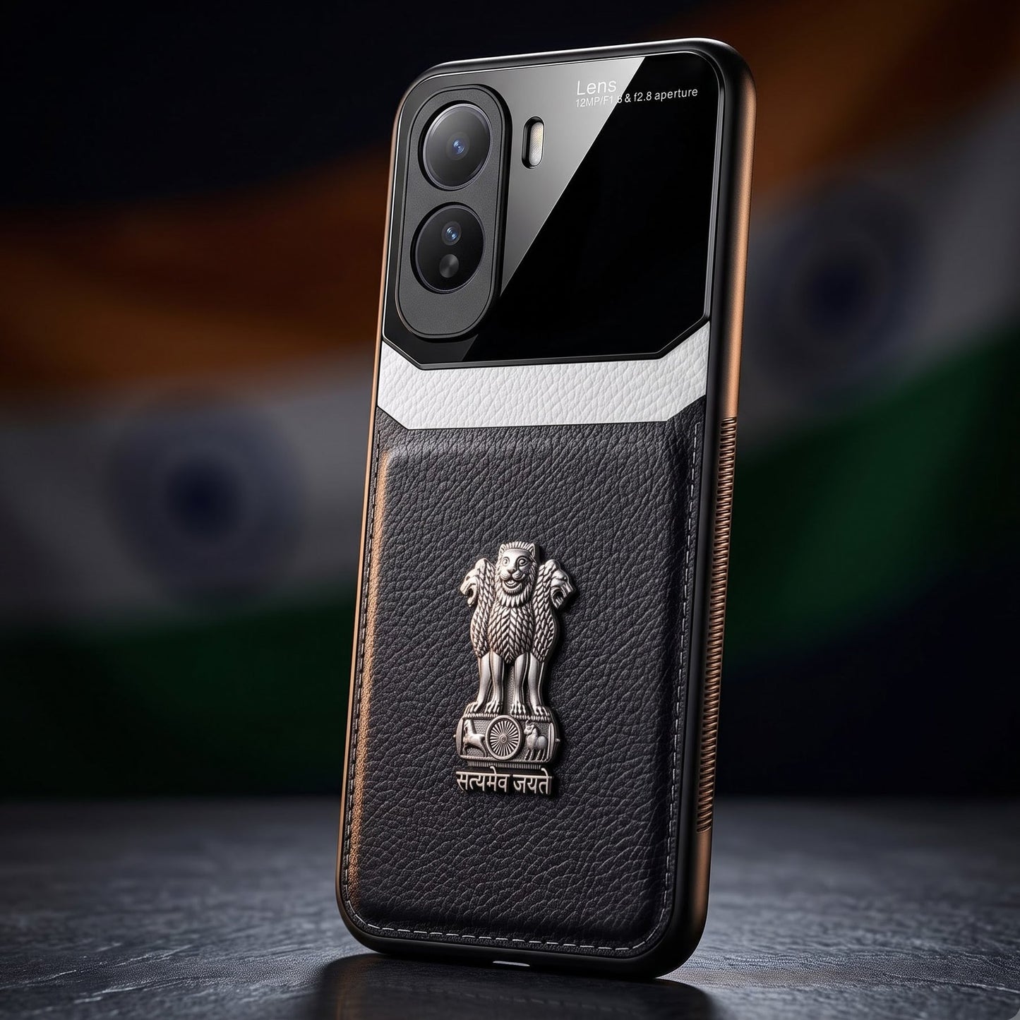 Vivo T5 Pro 5G Satyamev Jayate 3D Metal Leather Back Case