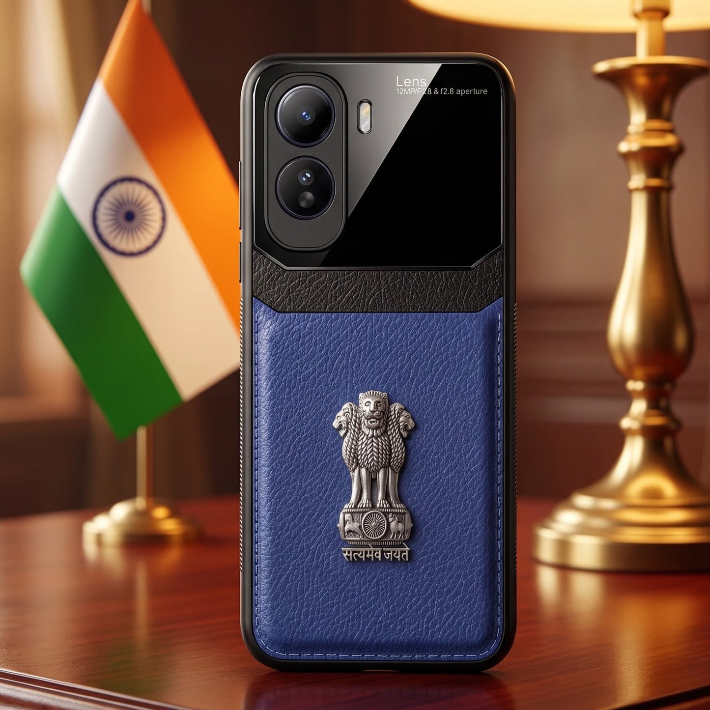 Vivo T5 Pro 5G Satyamev Jayate 3D Metal Leather Back Case