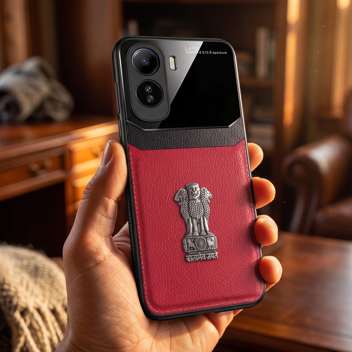 Vivo T5 Pro 5G Satyamev Jayate 3D Metal Leather Back Case