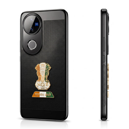Vivo V50 5G Tri-Color Satyamev Jayate Mesh Electroplated Heat Dissipation Case