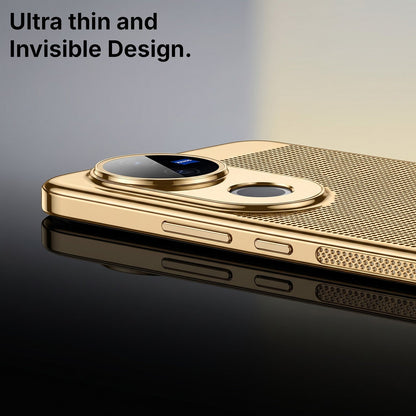Vivo V50 5G Tri-Color Satyamev Jayate Mesh Electroplated Heat Dissipation Case