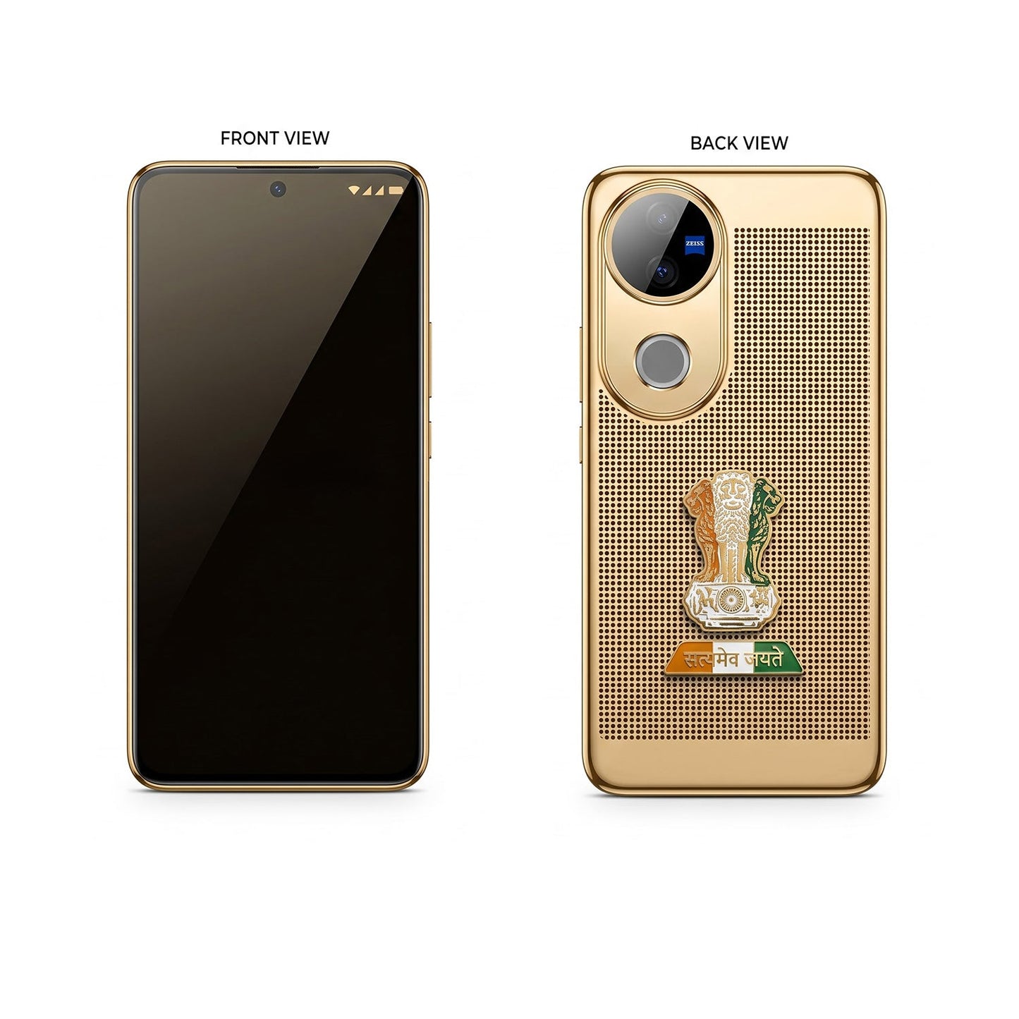 Vivo V50 5G Tri-Color Satyamev Jayate Mesh Electroplated Heat Dissipation Case