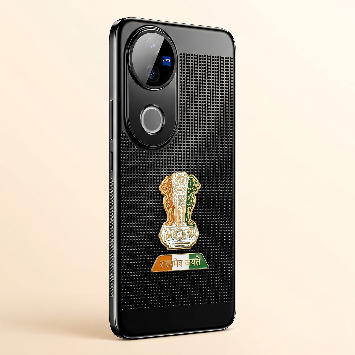 Vivo V50 5G Tri-Color Satyamev Jayate Mesh Electroplated Heat Dissipation Case