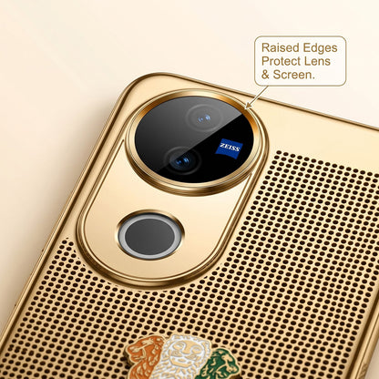 Vivo V50 5G Tri-Color Satyamev Jayate Mesh Electroplated Heat Dissipation Case