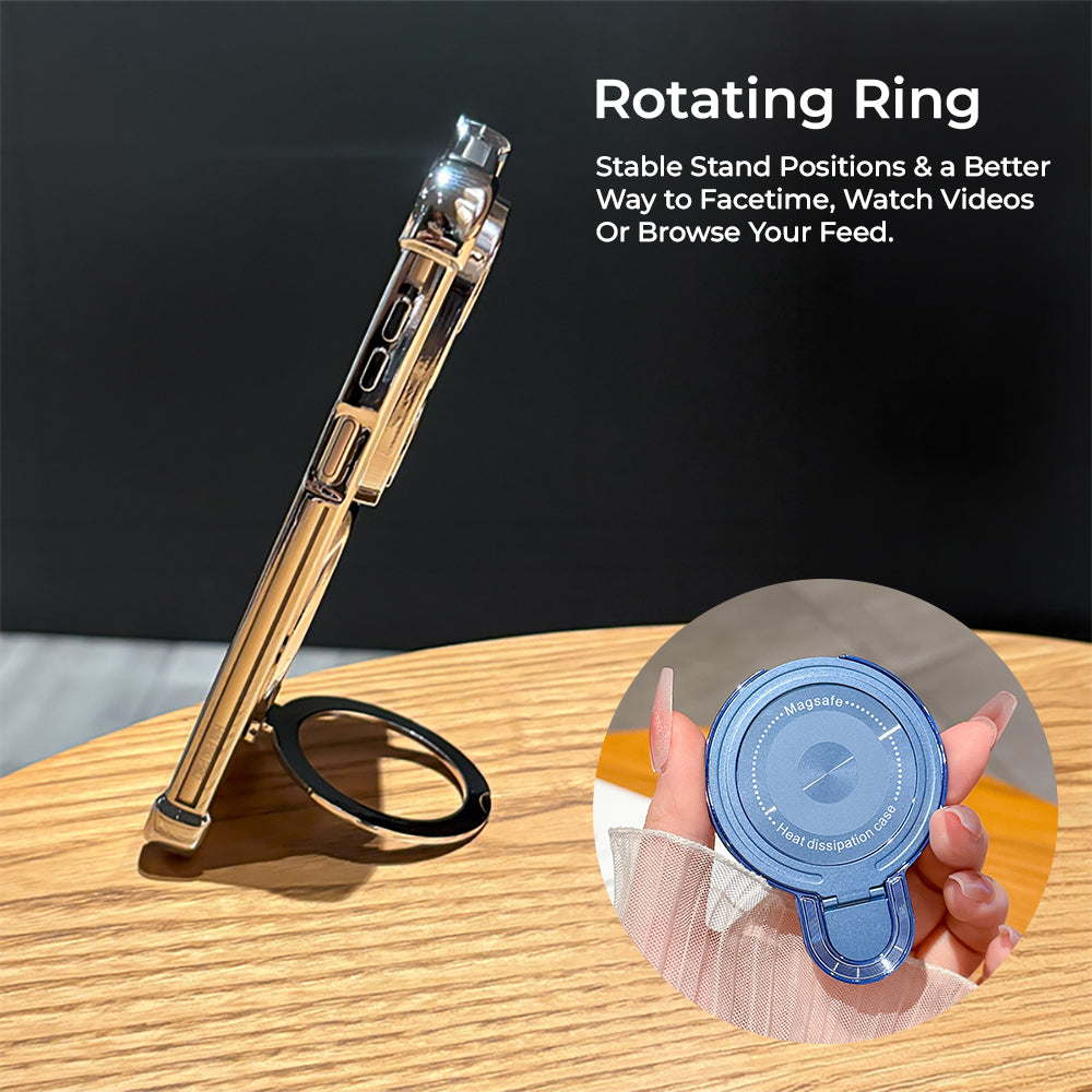 Vivo V60 5G Luxury Four Corner Invincible Bracket Ring Stand Case