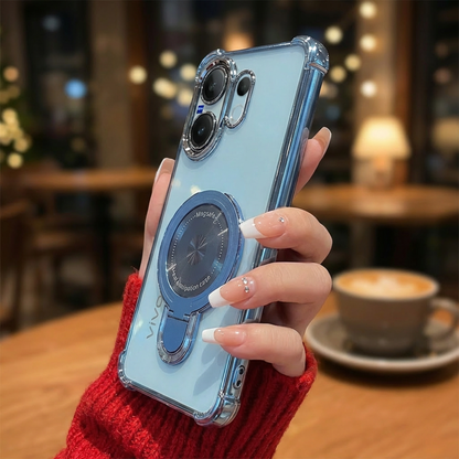Vivo V60 5G Luxury Four Corner Invincible Bracket Ring Stand Case