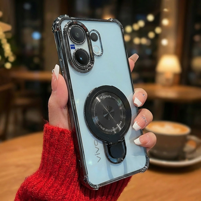 Vivo V60 5G Luxury Four Corner Invincible Bracket Ring Stand Case