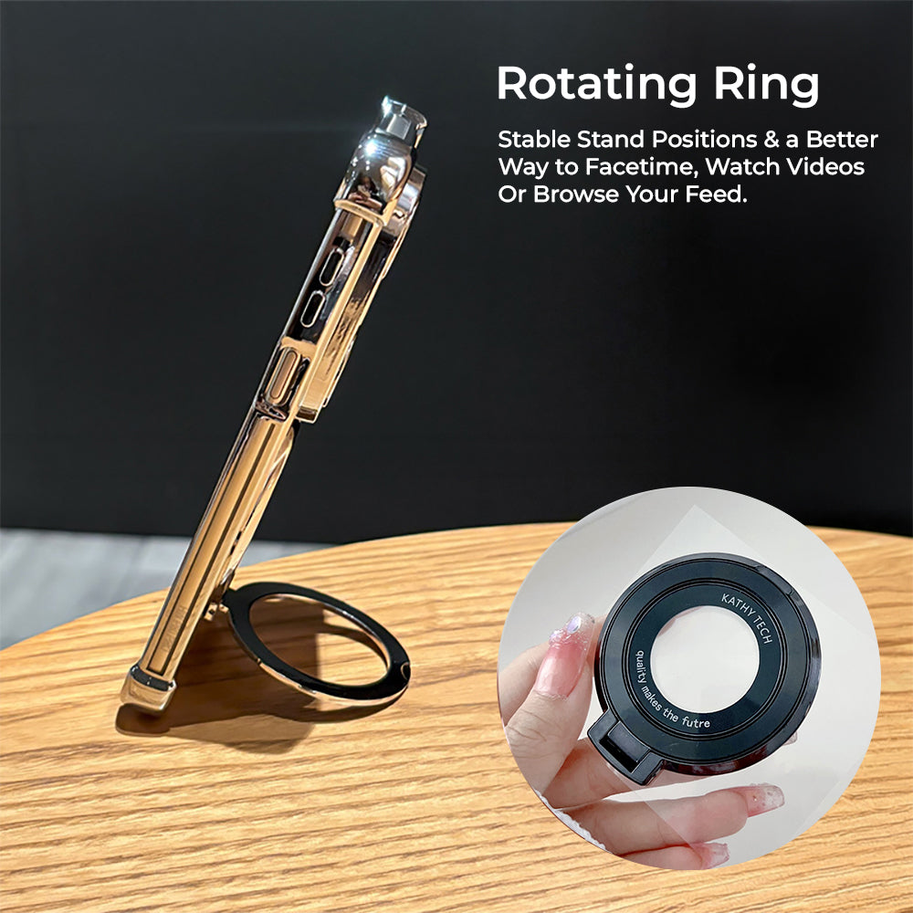 Vivo V60 5G Original Luxury Magnifier Ring Stand Shockproof Airbags Corner Case