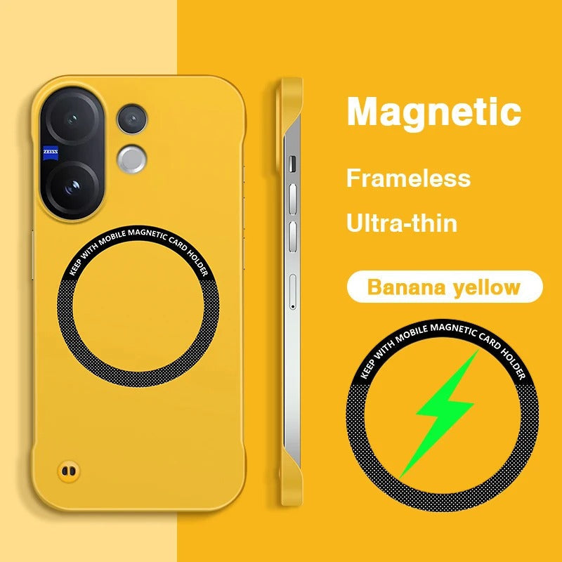 Vivo V60 5G Frameless Magnetic Wireless Charging Case — Ultra-Slim Clear MagSafe Compatible Cover