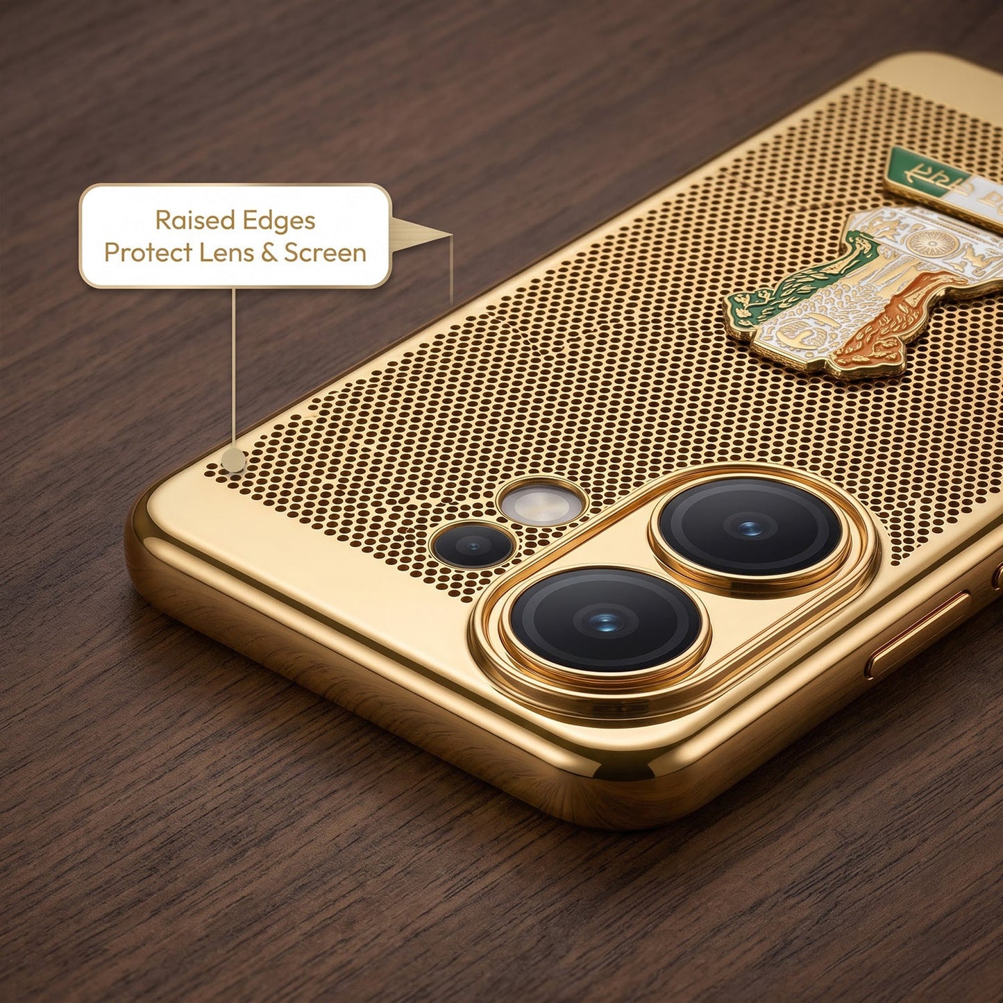 Vivo V60 5G Tri-Color Satyamev Jayate Mesh Electroplated Heat Dissipation Case