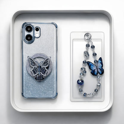 Vivo V60 5G Phone case with butterfly design and decorative string on a white background