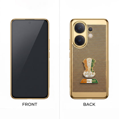 Vivo V60 5G Tri-Color Satyamev Jayate Mesh Electroplated Heat Dissipation Case