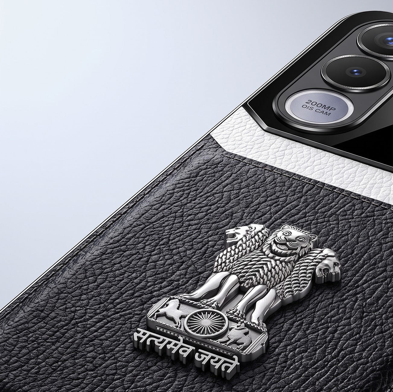 Vivo V70 FE 5G Satyamev Jayate 3D Metal Leather Back Case