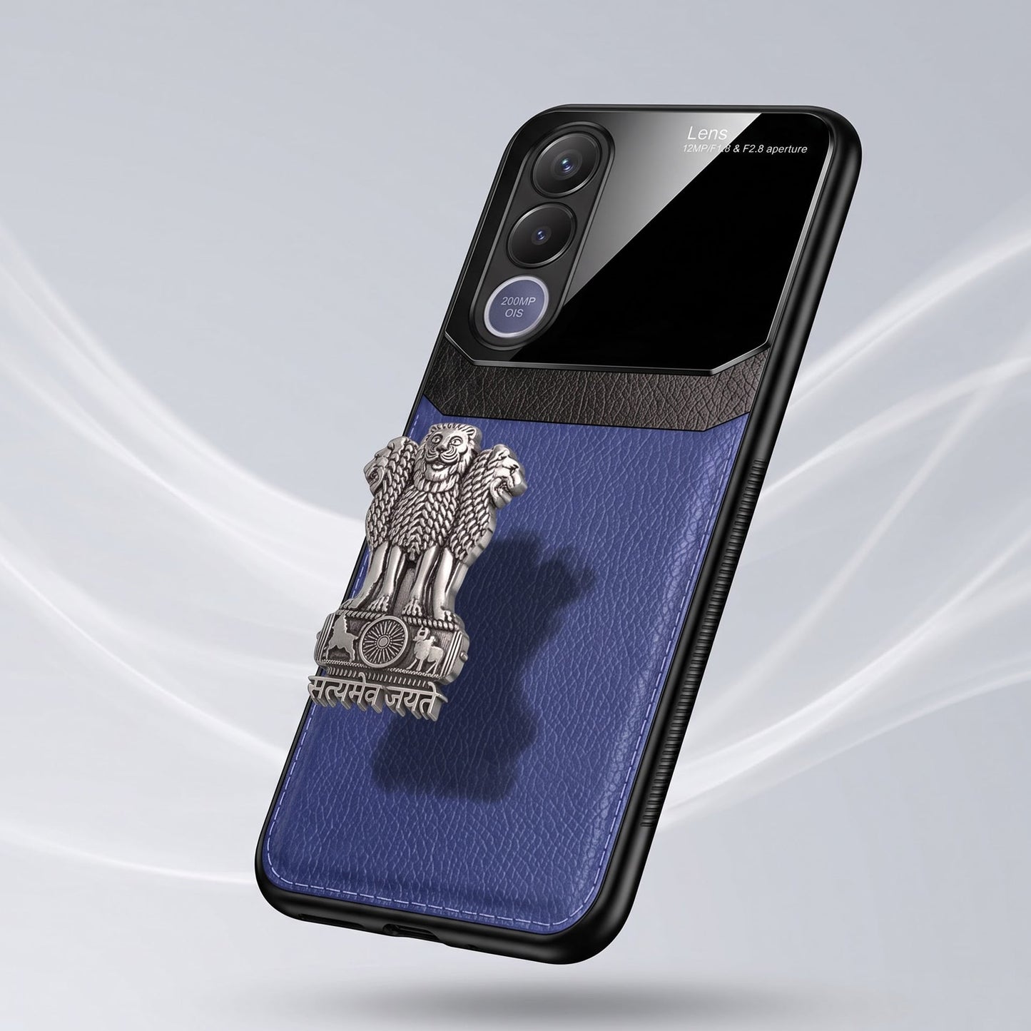 Vivo V70 FE 5G Satyamev Jayate 3D Metal Leather Back Case