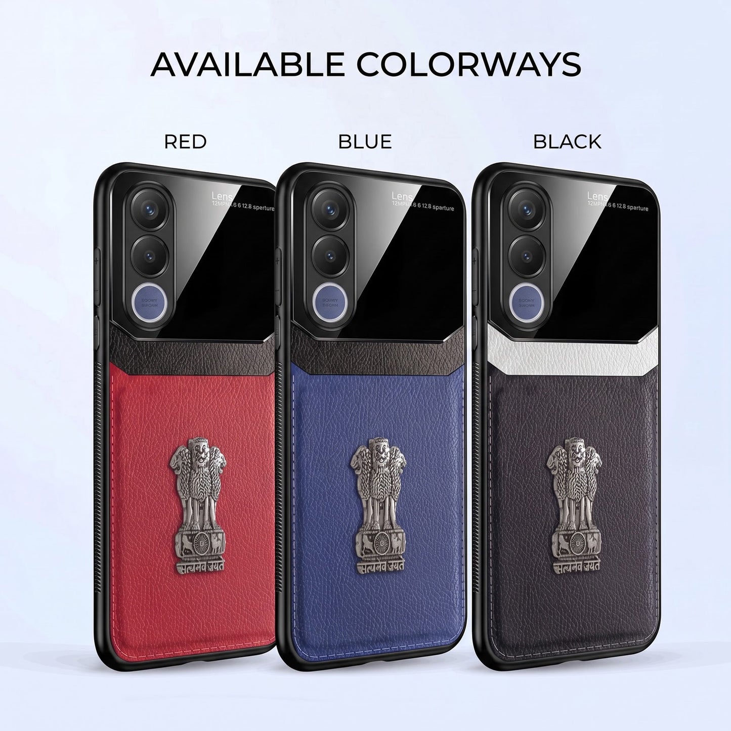 Vivo V70 FE 5G Satyamev Jayate 3D Metal Leather Back Case