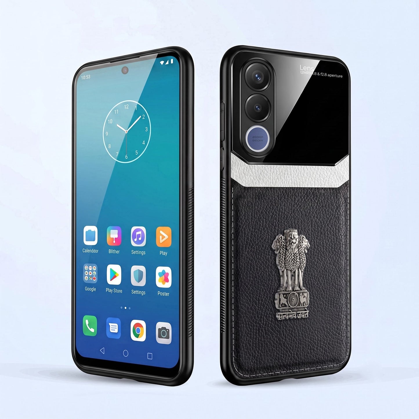 Vivo V70 FE 5G Satyamev Jayate 3D Metal Leather Back Case