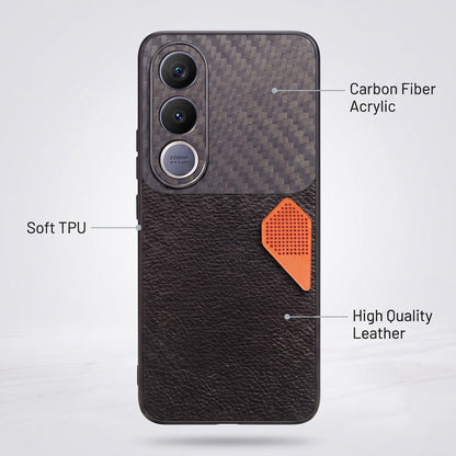 Vivo V70 FE 5G Carbon Fiber Heat Dissipation Leather Hybrid Phone Case