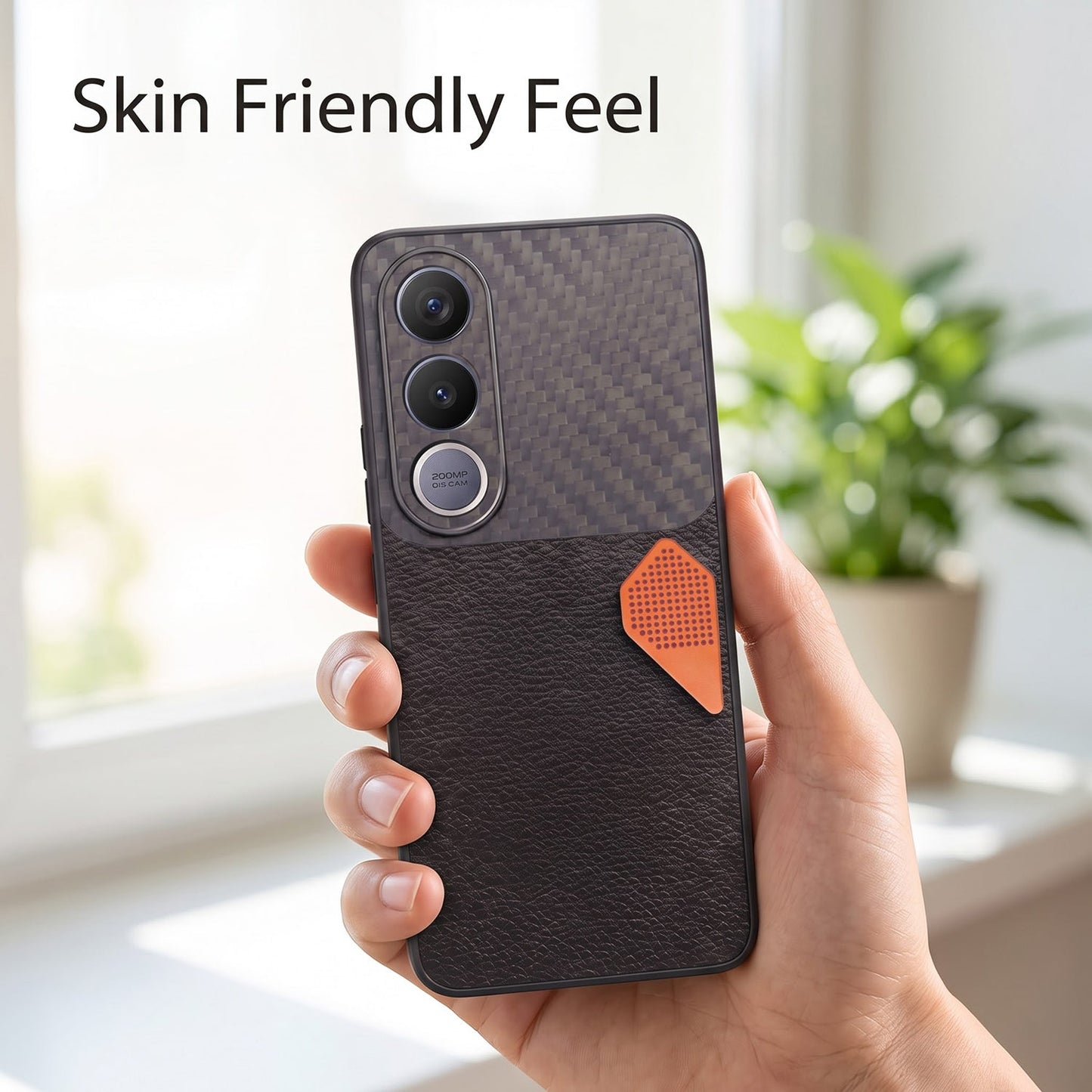 Vivo V70 FE 5G Carbon Fiber Heat Dissipation Leather Hybrid Phone Case