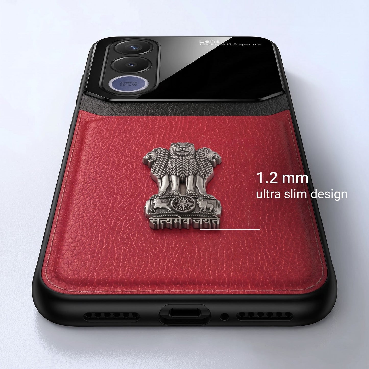 Vivo V70 FE 5G Satyamev Jayate 3D Metal Leather Back Case