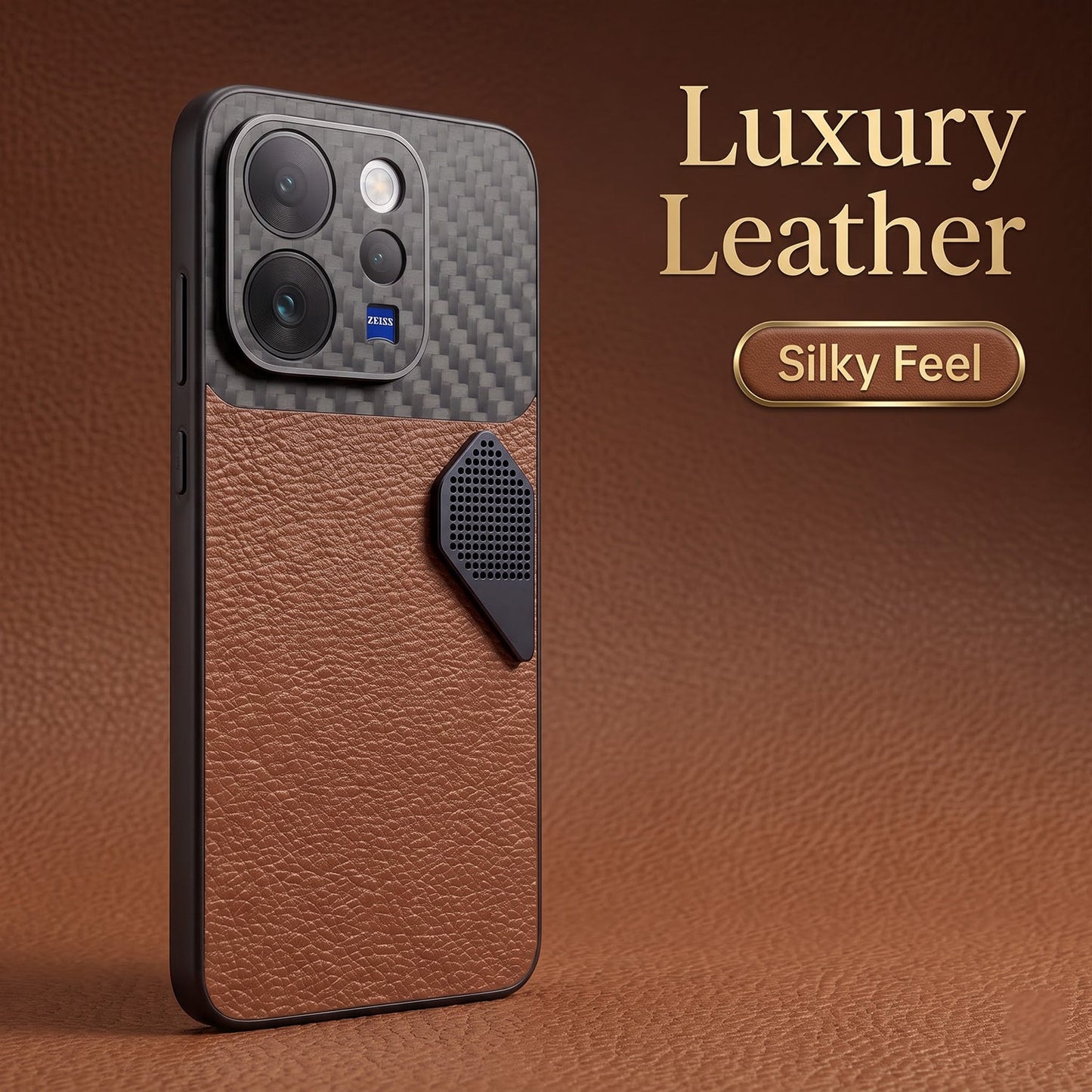Vivo V70 5G Carbon Fiber Heat Dissipation Leather Hybrid Phone Case