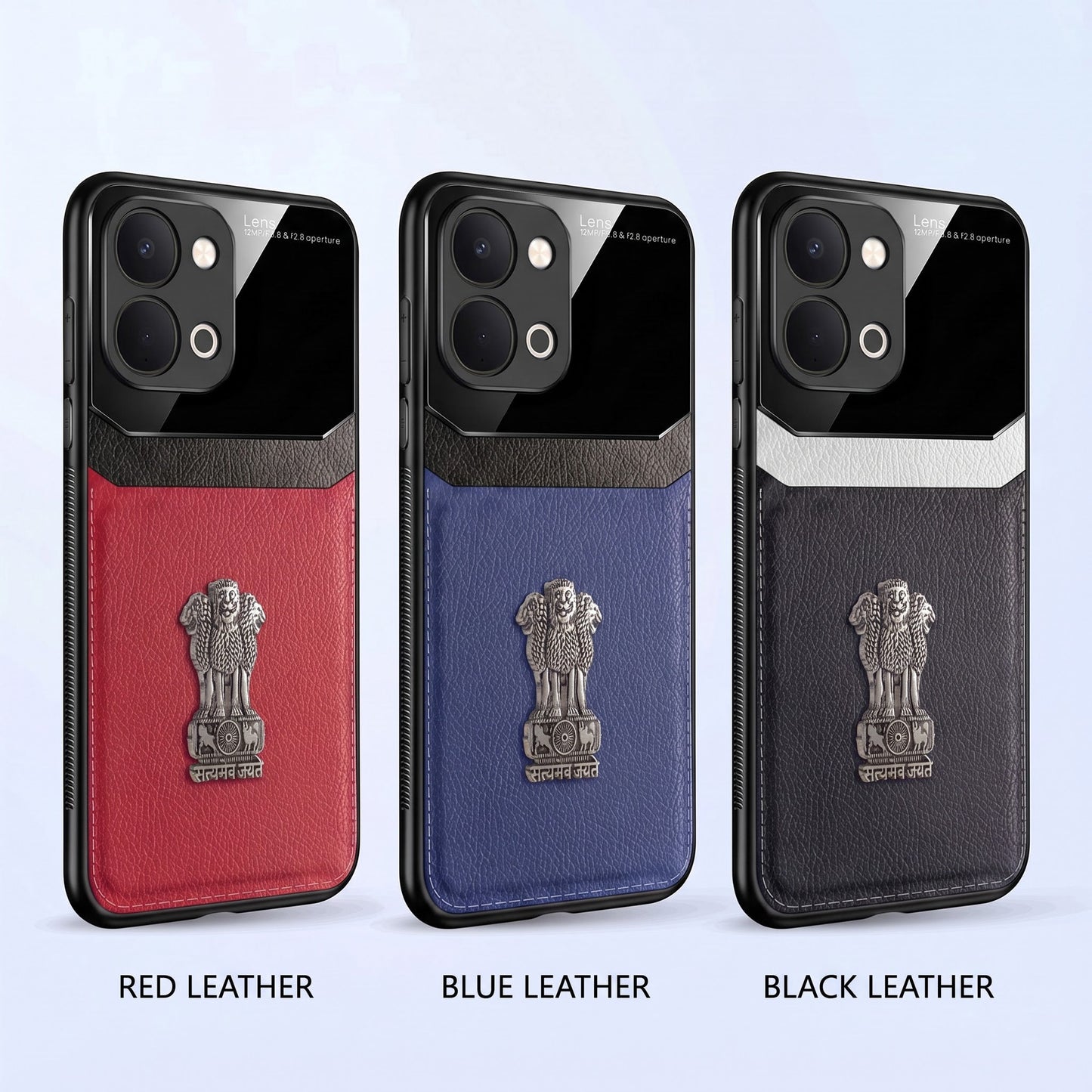 Vivo T5X 5G Satyamev Jayate 3D Metal Leather Back Case