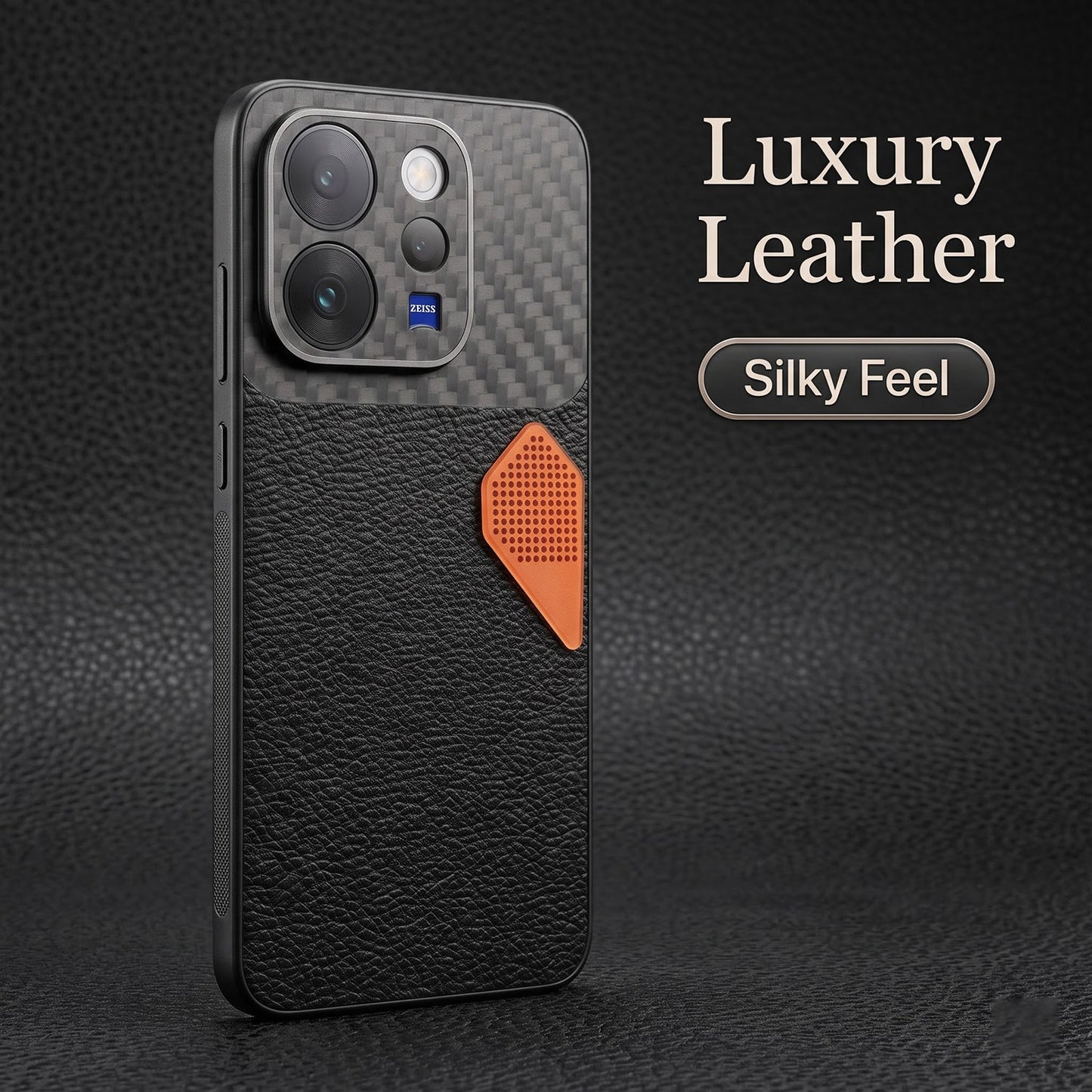 Vivo V70 5G Carbon Fiber Heat Dissipation Leather Hybrid Phone Case
