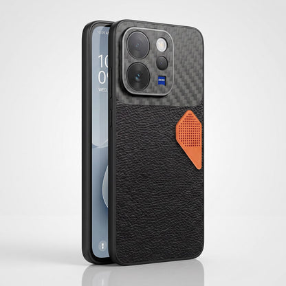 Vivo V70 5G Carbon Fiber Heat Dissipation Leather Hybrid Phone Case