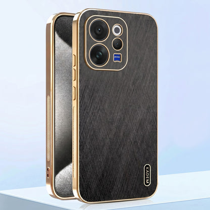 Vivo V70 5G Premium Electroplated Frame Gold Thread Pattern Soft Case
