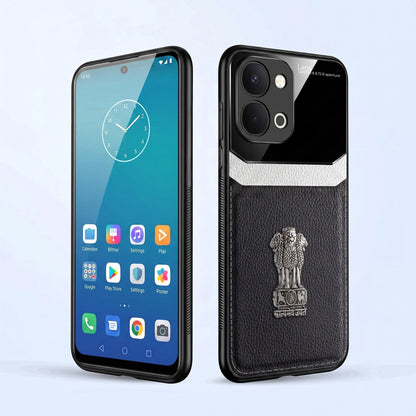 Vivo T5X 5G Satyamev Jayate 3D Metal Leather Back Case